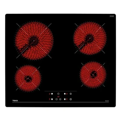 Imagen de Placa vitrocerámica Teka TB 6415, 4 zonas, Zona grande 21 cm, Touch Control, 60 Negro