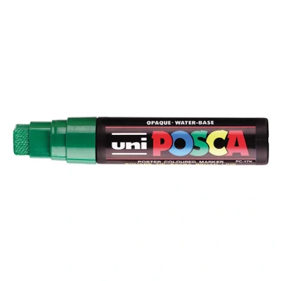 Imagen de uni ball 186363 Marcador POSCA con punta rectangular extra ancha, verde oscuro