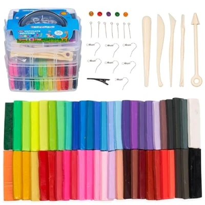 Imagen de TWIDDLERS 50 Colores Arcilla Polimérica Kit Polimerica con Accesorios No Tóxico Regalo Original Cumpleaños para Niños