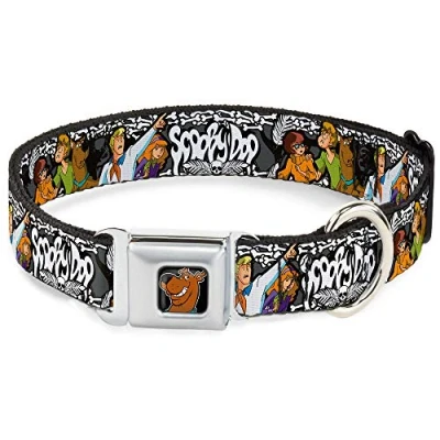 Imagen de Buckle Down 9 15 &quot;&quot; sdc Scooby Doo Cara a Todo Color Negro Collar de Perro