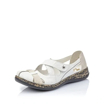 Imagen de Rieker 46367, Bailarinas Mujer, Weiß (Weiss/Grey / 80), 38 EU