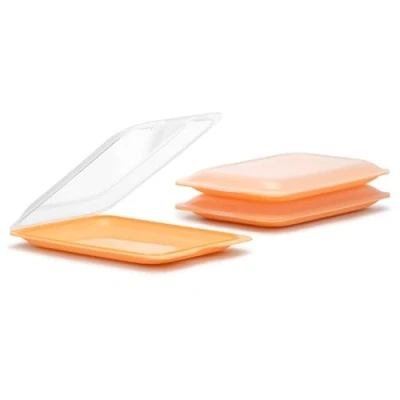 Imagen de Tatay Set de 3 Unidades Porta Embutidos y Alimento Fresh, Libre BPA, Reutilizables, Apilables, Apto Lavavajillas Microondas, Color Peach.Medidas 17 x 3,2 25,2 cm