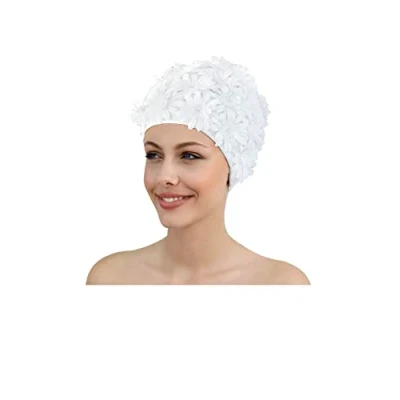 Imagen de Fashy Flowers Gorro de baño con Flores, Color Blanco