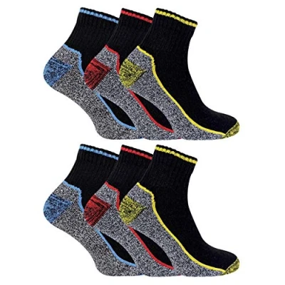 Imagen de Sock Snob 3 6 12 Pares Calcetines de Bambu Cortos per Trabajo Calcetas Work Tobilleros con Puntera Reforzada (39 45, pares)