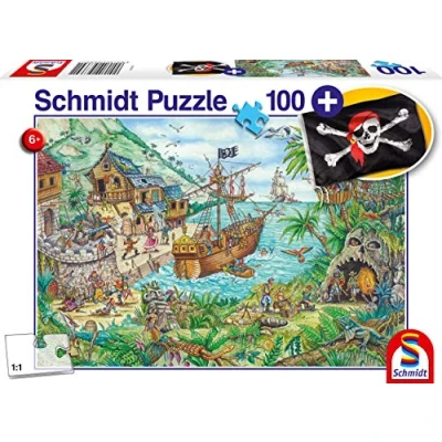Imagen de Schmidt Rompecabezas Infantil de 100 Piezas con Bandera Pirata, Multicolor (56330)
