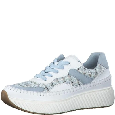 Imagen de MARCO TOZZI Zapatillas Deportivas para Mujer, Suave Feel Me, Plantilla Intercambiable, 2 23733 42, Blanco Lt Blue, 38 EU