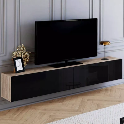 Imagen de IDMarket Elio Mueble para TV (180 cm, 2 puertas, madera y negro), color negro