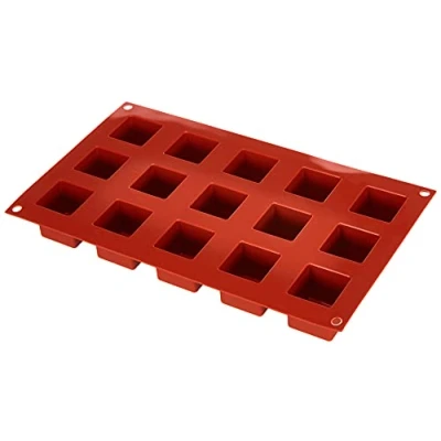 Imagen de Silikomart SF105 Molde de Silicona n. 15 Cubos 35x35 h 35 mm Color Terracota en Nylon + CAV Clasica, Rojo, S