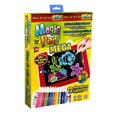 Imagen de MagicPad XL tableta mágica 50% más grande con 12 marcadores de neón y 8 efectos luz brillante.