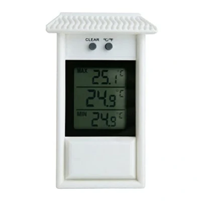 Imagen de NA termómetro digital para invernadero, máximo y mínimo monitorear temperaturas máximas mínimas, accesorios de invernadero montados en la pared interiores o exteriores
