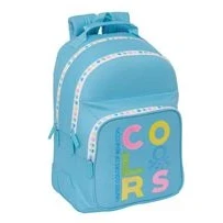 Imagen de BENETTON SPRING Mochila Escolar Infantil, Ideal para Niños de Diferentes Edades, Cómoda y Versátil, Calidad Resistencia, 32x15x42 cm, Color Celeste