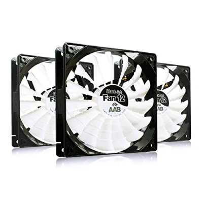 Imagen de AABCOOLING Black Jet Fan 12 Un Silencioso y Muy Efectivo Ventilador PC, de Portatil, 12cm, Cooler, Base Ventilador, 170 m3/h, 1600 RPM 3 Piezas 20,9 dB(A)