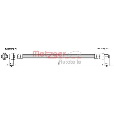 Imagen de METZGER 4110284 Latiguillos de Freno 550 MERCEDES BENZ: Clase ML