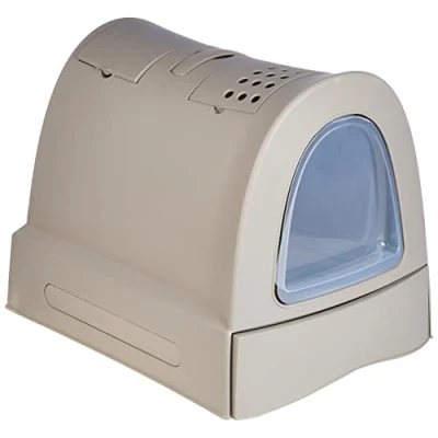 Imagen de Imac Bandeja Higiénica Arenero Sanitaria Gatera Cubierto Caja De Arena WC Gatos Zuma 40 x 42,5 56 cm Gris