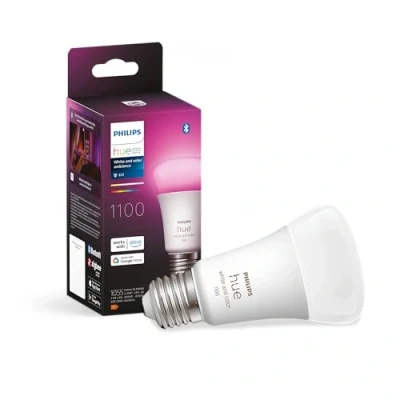 Imagen de Bombilla inteligente Philips Hue A60 E27, Luz Blanca y de Colores, 5W, Compatible con Alexa Google Home