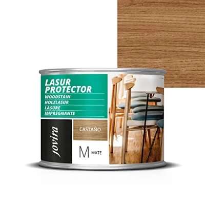 Imagen de JOVIRA PINTURAS. Lasur Protector Mate. Protege, decora y embellece todo tipo de madera. (375 Mililitros, Castaño)