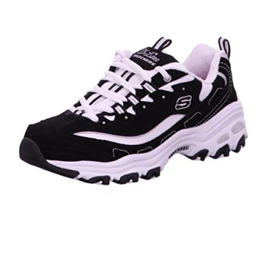 Imagen de Skechers D&#039;Lites Biggest Fan Regular, Zapatillas, Mujer, Black Trubuck/White Mesh/ Silver Trim02, 42
