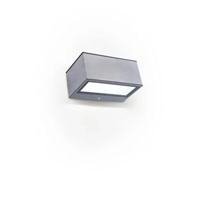 Imagen de LUTEC lámpara LED de pared exterior Gemini, aluminio en aspecto acero inoxidable con efecto Up &amp; Down entrada jardín 4000 K, IP54, 55 lm
