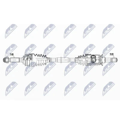 Imagen de NTY NPW CH 094 Árbol de transmisión Eje trasero, derecha 821 Caja cambios manual, 6 marchas JEEP: Compass