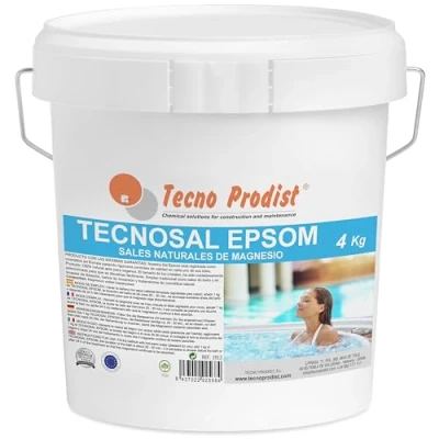 Imagen de TECNOSAL EPSOM de TECNO PRODIST (4 kg) Sales Epsom, sal baño, tratamiento corporal 100% natural, terapias flotación, baños inmersión, piscinas