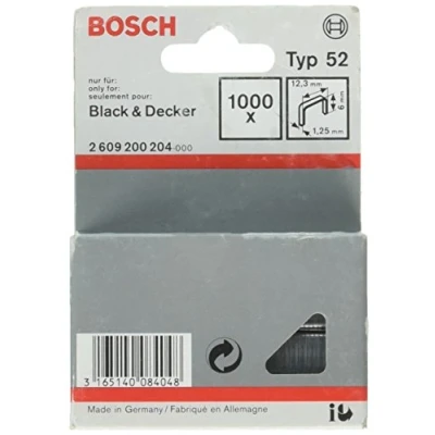 Imagen de Bosch 2 609 200 204 Grapa de alambre plano tipo 52 12,3 x 1,25 6 mm (pack 1000)