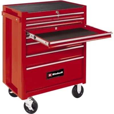 Imagen de Einhell Carro de taller TC TW 150 (carga máx. kg, 7 cajones resistentes, montados sobre rodamientos bolas, totalmente extraíbles, 4 grandes ruedas, sistema enclavamiento antivolcado)