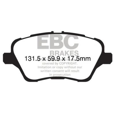 Imagen de EBC Brakes DP22149 Juego de pastillas freno Eje delantero FORD: FIESTA 6, 7, Tourneo Courier