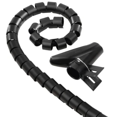 Imagen de Organizador de cables Hama 00220996, Flexible, Universal, 20 mm, 2,5 m, Negro