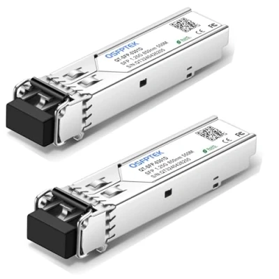 Imagen de QSFPTEK 2Pack Gigabit SFP Módulo 1000BASE SX 850nm 550m DDM Multimodo LC Mini GBIC Transceptor para Cisco GLC MMD / MM, Ubiquiti UF MM 1G, Netgear, Mikrotik, D Link, Otros Conmutadores