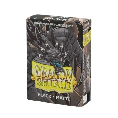 Imagen de Dragon Shield ART11102 Black (60) Nein Matte Japanese Size Sleeves 60pk