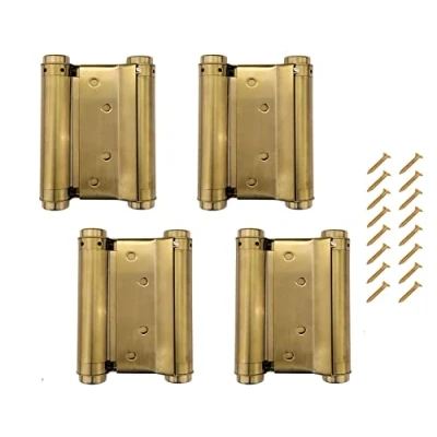 Imagen de 2 pares de bisagras puerta latón doble acción acero inoxidable para salón, cafetería, cierre automático, perfecto ajustable (76 cm)