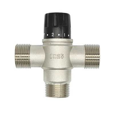 Imagen de Mezclador termostatico 3 vias 1/2 3/4 1 1/4 pulgada para ducha banera lavabo cocina bidet (1 (DN25))