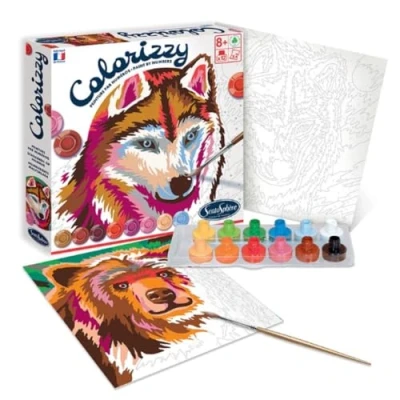Imagen de Sentosphère COLORIZZY Animales de la Foret Pintura por números Kit ocio creativo a partir 6 años Fabricado en Francia