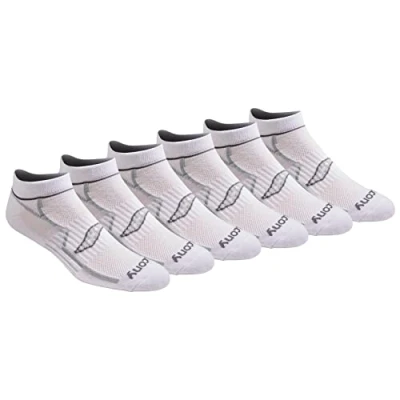 Imagen de Saucony Paquete múltiple de Calcetines Invisibles Ajuste cómodo para Hombre Correr, Blanco (6 Pares), Taille Unique (Pack 6)