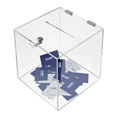 Imagen de HMF 46917 Caja de donación acrílico con cerradura 25 x cm DIN A5 Transparente