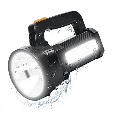 Imagen de ERAY Linternas LED Alta Potencia, Linterna Recargable 9600mAh 3 en 1 Súper Brillante 11000LM, Impermeable IPX4, Portátil Gran Alcance con Correa para Camping, Ciclismo, Pesca