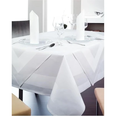 Imagen de texpot Mantel de Damasco, 130 x cm, Borde Raso, Lavable a 95 C, 100% algodón