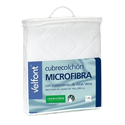 Imagen de Velfont Cubrecolchon Microfibra Aloe Vera Reversible Cama de 135x190/200