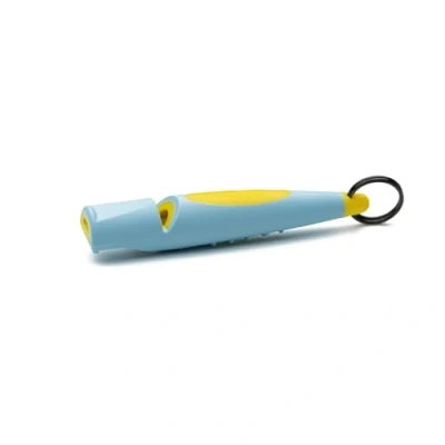 Imagen de ACME Silbato para perros No. 211,5 (actualización de 2023) Alpha Verison mejorado Ideal la devolución llamada Gran alcance Nuevo mango Frecuencia estandarizada (azul bebé/amarillo)