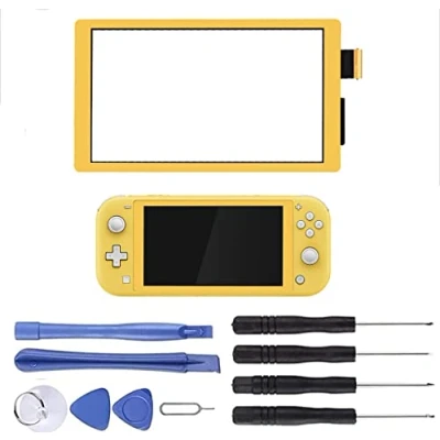 Imagen de NB+ Digitalizador de pantalla táctil para Nintendo Switch Lite 2019 Panel lente vidrio piezas repuesto consola juegos con kit herramientas reparación no LCD (amarillo)