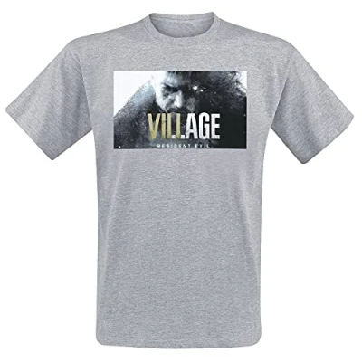 Imagen de Unbekannt Resident Evil Village Camiseta para Hombre, Color Gris Jaspeado XXL