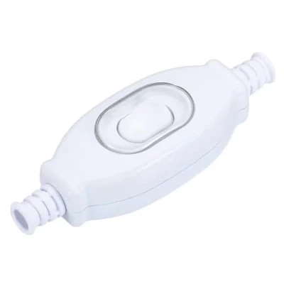 Imagen de Interruptor de Cable Impermeable IP65, Conmutador, Color Blanco, Apto para Exteriores, 2 Pines, 3 A, 250 V, LED SMD