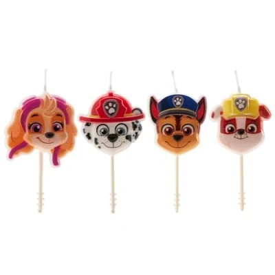 Imagen de dekora Pack de Velas Cumpleaños Patrulla Canina Tarta 4 Unidades