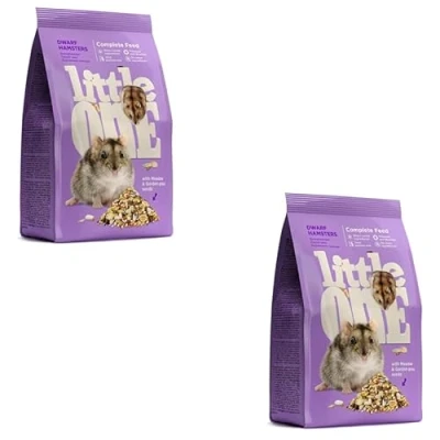 Imagen de Little One Alimento Completo para Hamsters Enanos Paquete Doble 2 x 400 g Especial Las Necesidades Nutricionales de los Cubrir Sus