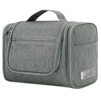 Imagen de WANDF Bolsa de Aseo Grande Neceser Colgante para Hombre Maquillaje Cosméticos Viaje Mujer (Gris)