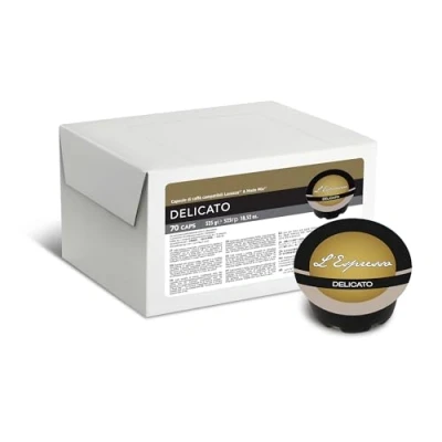 Imagen de Gimoka Mezcla de Café Delicato, intensidad 10/13 70 Cápsulas Compatibles con Máquinas Lavazza* A Modo Mio* para uso doméstico Producido en Italia