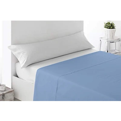 Imagen de Miracle Home Sábana Encimera Ajustable, Suave y Cómoda, Algodón 50% Poliéster, Celeste, Cama 150