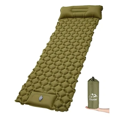 Imagen de Zawaer Colchoneta De Camping, Inflable Ultraligera para Dormir con Almohada, Colchones Camping Autohinchable, Esterilla Aislante, Dormir, Exteriores, Senderismo, Viajes, Playa