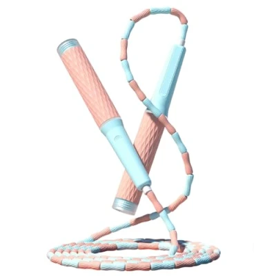 Imagen de amangul cuerda de saltar longitud ajustable que se enreda, libera cuentas segmentadas, para fitness, niños, hombres y mujeres