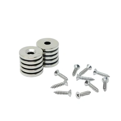 Imagen de Magnet de Neodimio Para Artes, Manualidades, Fabricación Modelos, Bricolaje, Pasatiempos, Oficina Y Hogar 15mm Diámetro x 2mm Espesor 4.2mm C/Fregadero 2.6kg Sur Paquete 2